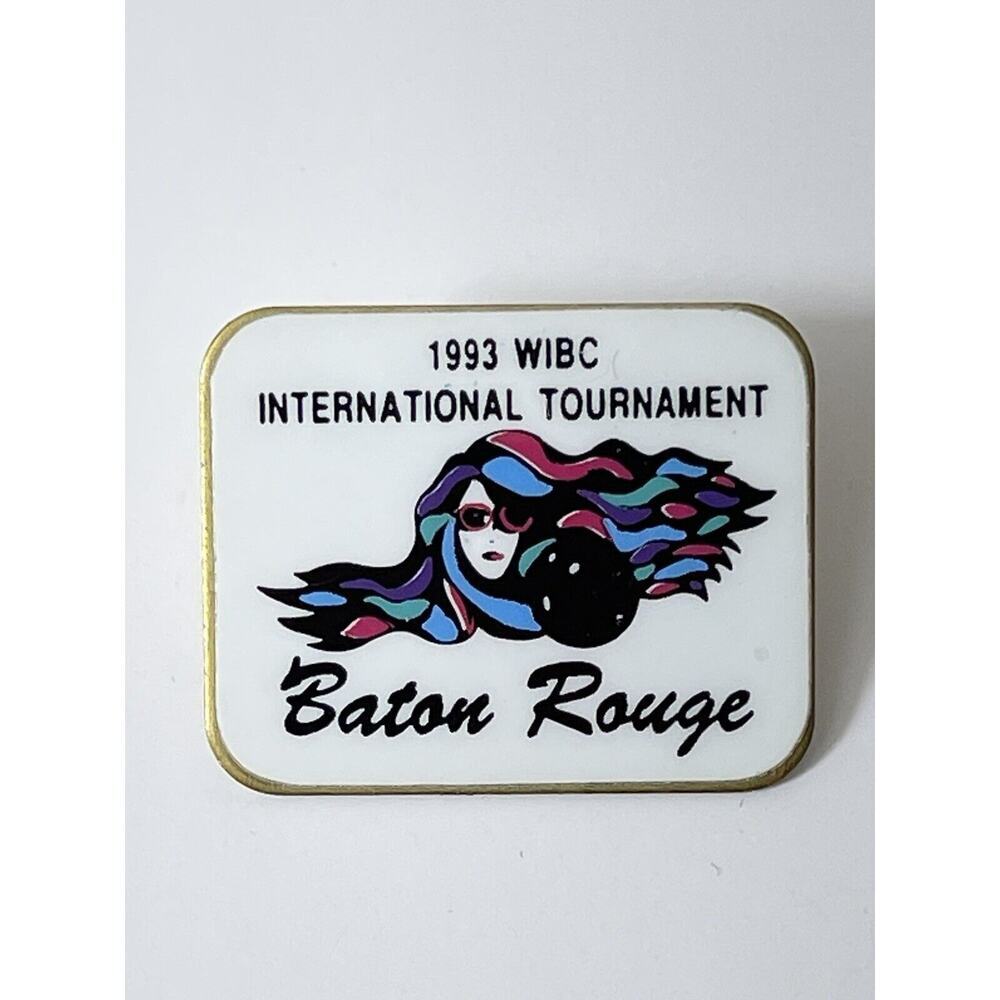 Vintage 1993 WIBC International Tournament Baton Rouge Lapel Pin Bowling Bowler
